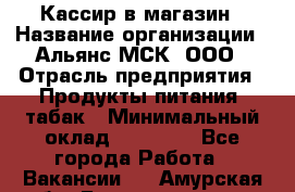 Кассир в магазин › Название организации ­ Альянс-МСК, ООО › Отрасль предприятия ­ Продукты питания, табак › Минимальный оклад ­ 27 000 - Все города Работа » Вакансии   . Амурская обл.,Благовещенск г.